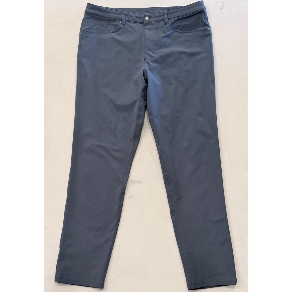 Lululemon ABC Pants Mens 36x32.5 Blue Iron Warpstreme Chino Classic Fit 5-Pocket